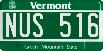 VT license plate NUS516
