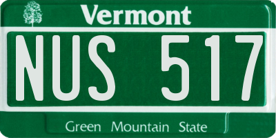 VT license plate NUS517