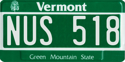 VT license plate NUS518