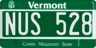 VT license plate NUS528