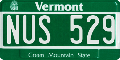 VT license plate NUS529
