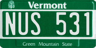 VT license plate NUS531