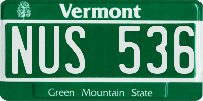 VT license plate NUS536