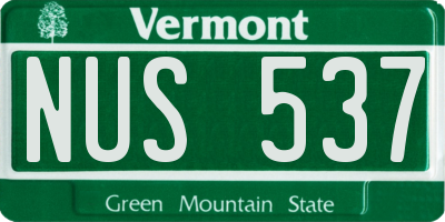 VT license plate NUS537