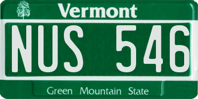 VT license plate NUS546