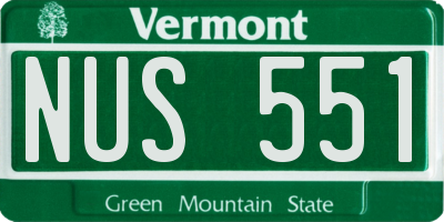 VT license plate NUS551