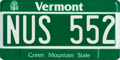 VT license plate NUS552