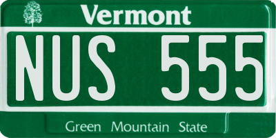 VT license plate NUS555