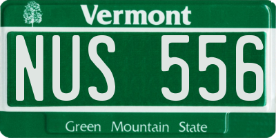 VT license plate NUS556