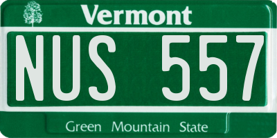 VT license plate NUS557