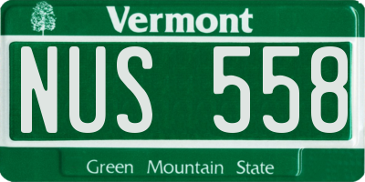 VT license plate NUS558