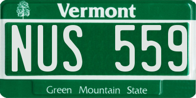 VT license plate NUS559