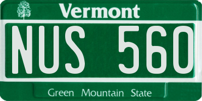 VT license plate NUS560