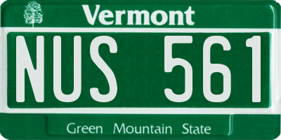 VT license plate NUS561