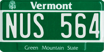 VT license plate NUS564