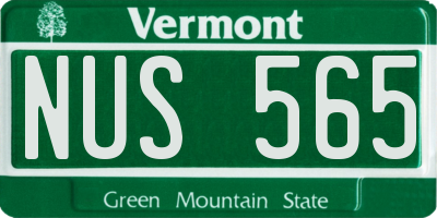 VT license plate NUS565