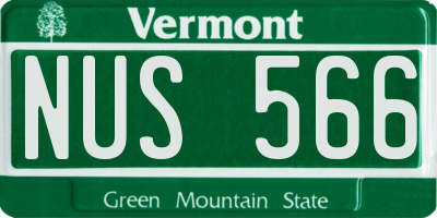 VT license plate NUS566