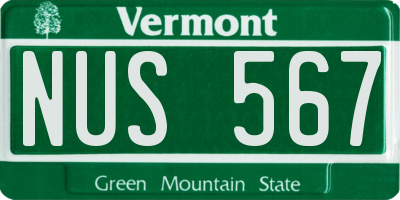 VT license plate NUS567