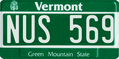 VT license plate NUS569