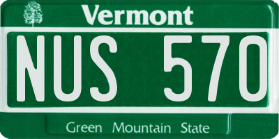 VT license plate NUS570