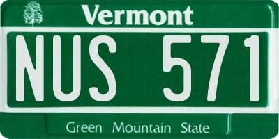 VT license plate NUS571