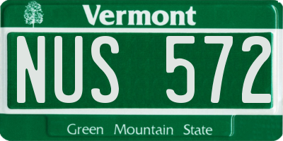 VT license plate NUS572