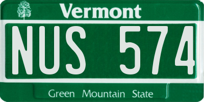 VT license plate NUS574
