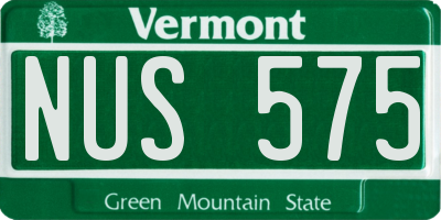 VT license plate NUS575