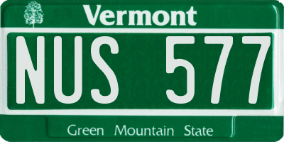 VT license plate NUS577