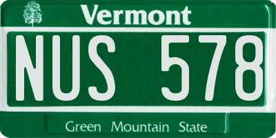 VT license plate NUS578