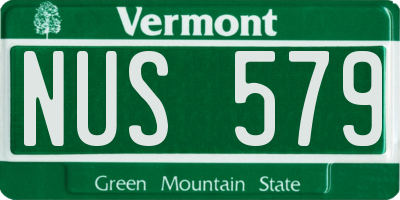 VT license plate NUS579