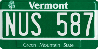 VT license plate NUS587