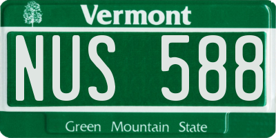 VT license plate NUS588