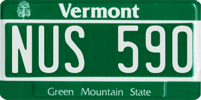 VT license plate NUS590
