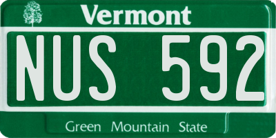 VT license plate NUS592