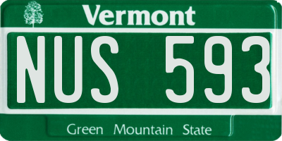 VT license plate NUS593