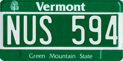 VT license plate NUS594