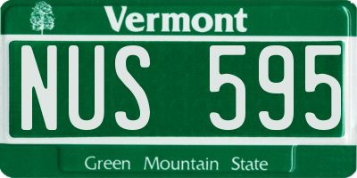 VT license plate NUS595
