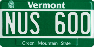 VT license plate NUS600