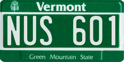 VT license plate NUS601
