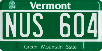 VT license plate NUS604