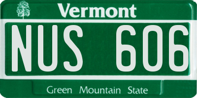 VT license plate NUS606