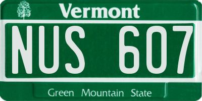 VT license plate NUS607