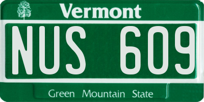 VT license plate NUS609