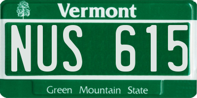 VT license plate NUS615