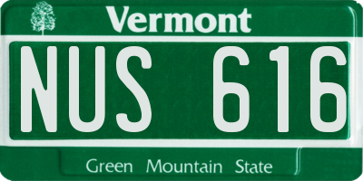 VT license plate NUS616