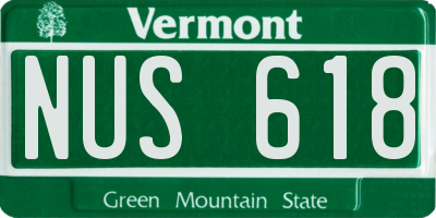 VT license plate NUS618