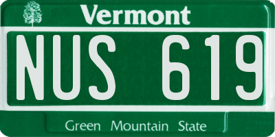 VT license plate NUS619