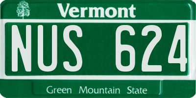 VT license plate NUS624