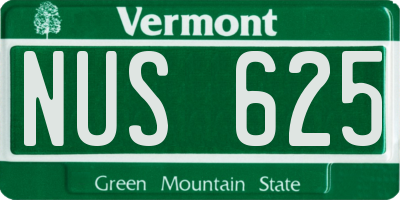 VT license plate NUS625